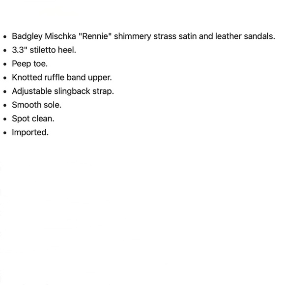 Badgley Mischka Rennie Rhinestone Ruffle Satin High Heel Stiletto Sandals US8 - Picture 9 of 14